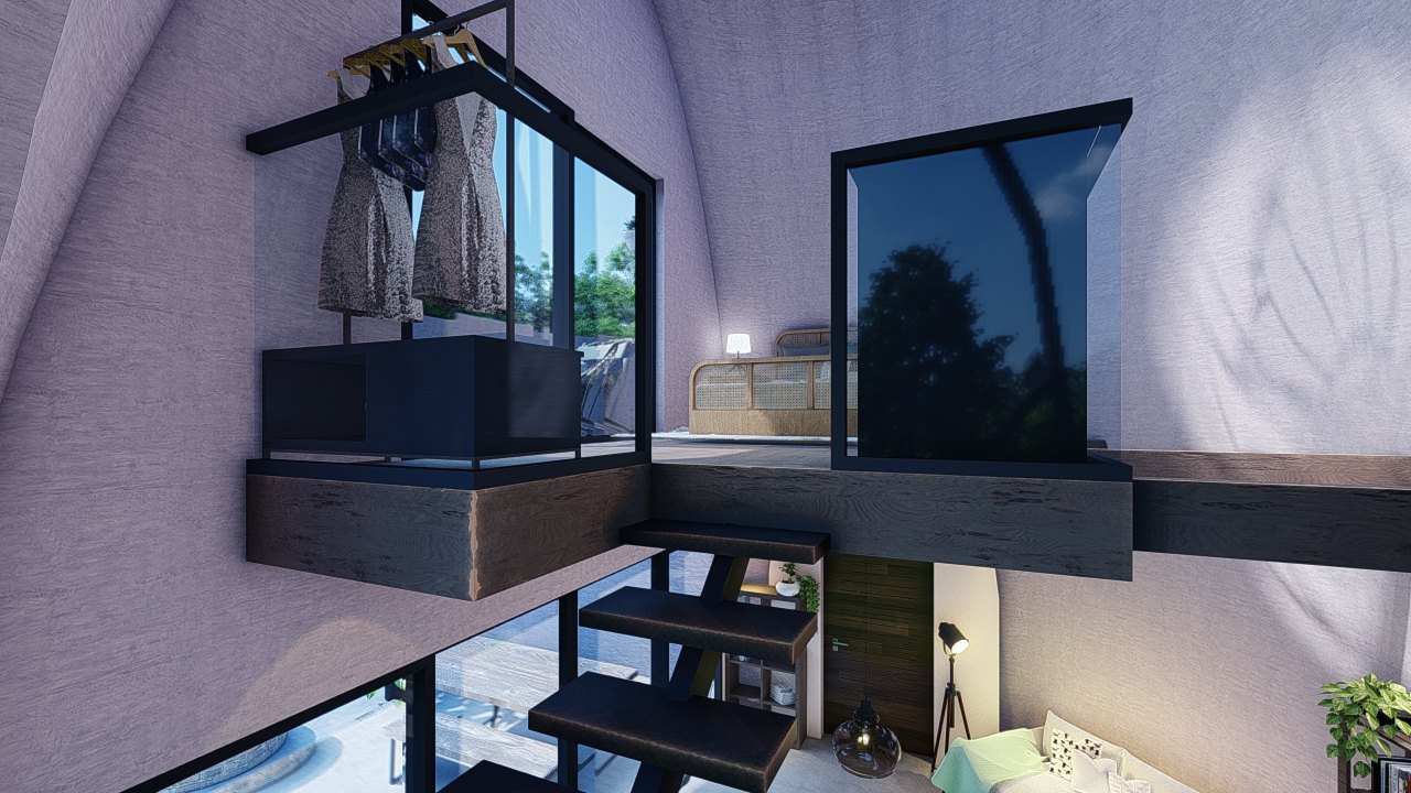 Veils loft sleeping area.