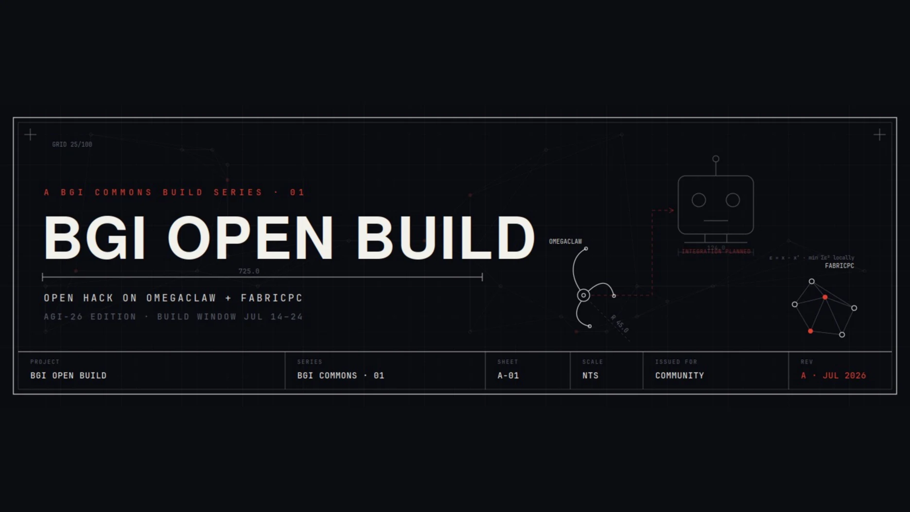 BGI Open Build identity application using architectural drawing conventions and a title block